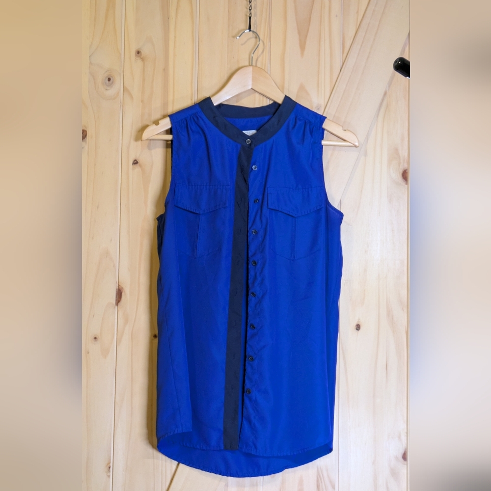 J. Crew Cobalt Blue and Black Top